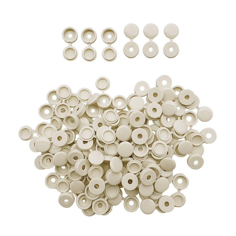 [Australia - AusPower] - LEIPUPA 100Pcs Durable Plastic Hinged Screw Cover Fold Part For Car Home Decor - Beige, 4.1mm 