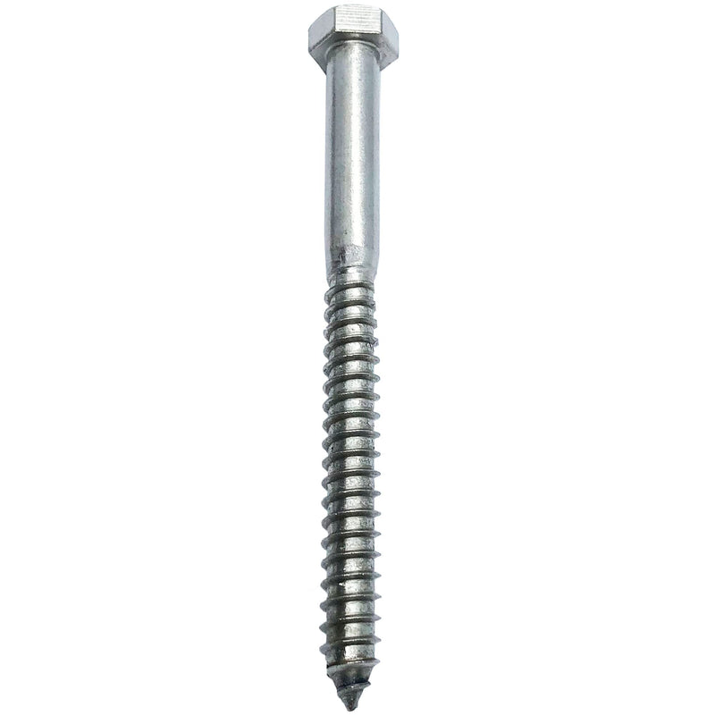 [Australia - AusPower] - 3/8" X 6" - 304 Grade Stainless Steel lag screws, Hex head fasteners, stainless steel screw. Use as Construction, wood, metal, lag screw or mounting screws fasteners lag bolts. Heavy duty screws. (10) 10 