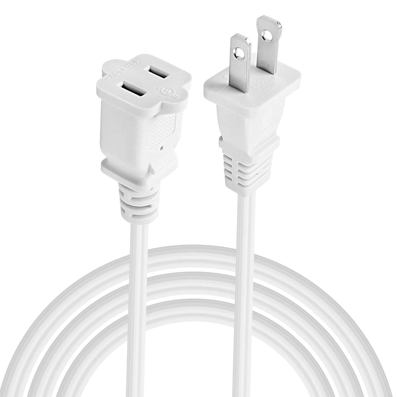 [Australia - AusPower] - 2 Prong Extension Cord US AC 2-Prong Male and Female Power Cable SPT2 16AWG 13A/125V, USA Outlet Saver Power Extension Cord Cable for NEMA 5-15P to NEMA 5-15R 3FT White 