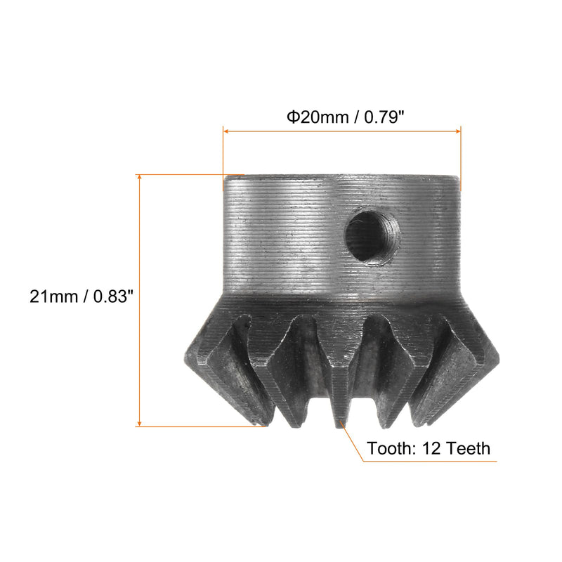 [Australia - AusPower] - HARFINGTON 2pcs Bevel Gear 1M 12 Teeth 10mm Shaft Hole 1:1 Tapered Bevel Pinion Gear 45# Steel 2 Module 90 Degree Steering Gear, for Hardware Mechanical Rotation 
