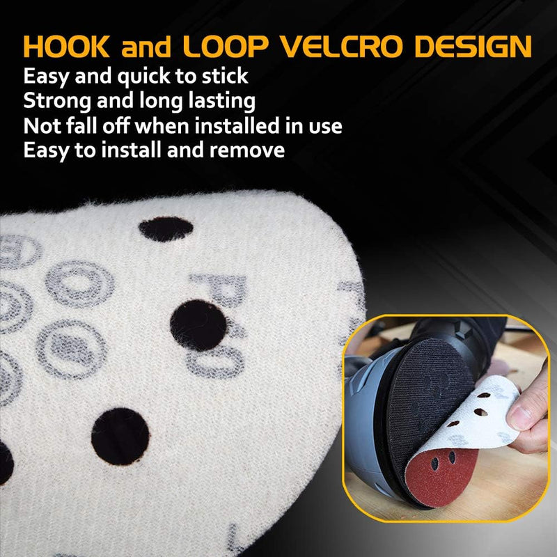 [Australia - AusPower] - Pack of 80 Random Orbital Sandpaper Sandpaper 125 mm Velcro, 8 Hole Sanding Discs 125 mm Round Velcro for Random Orbital Sanders 10 x 40/60/80/120/180/240/320/400 Grit by Taspire 10 x 40-400 grit 