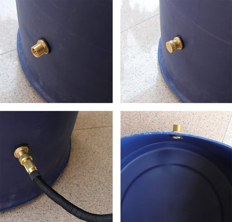[Australia - AusPower] - Brass Tank Bulkhead Fitting With Plug,Double 1/2" Female NPT and 3/4" Male GHT (Garden Hose Threaded) 1 Pack 