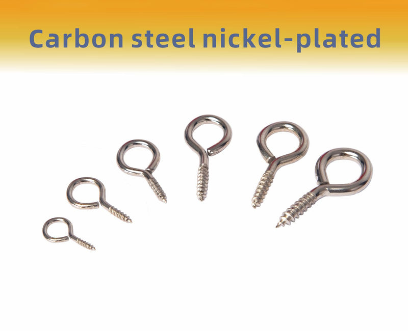 [Australia - AusPower] - 260PCS Silver Eye Hooks Screw Metal 0.67 inches-1.1 inches Hook and Eye Small Eyelet Screws(0#-5#,260PCS)+4pcs Drill Bit(1.0,1.5,2,2.5) 0#-5# 