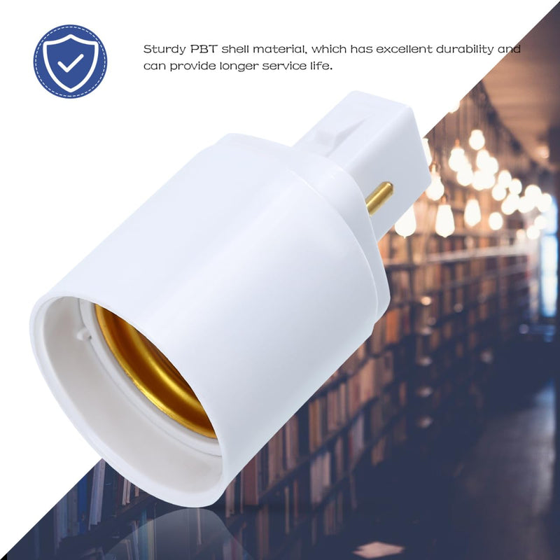 Adapter G24D to E27 2 Pin Lamp Holder Adapter Professional Mount for LED Bulbs, Convertible Base for Diode, Light Spotlight, Filament O