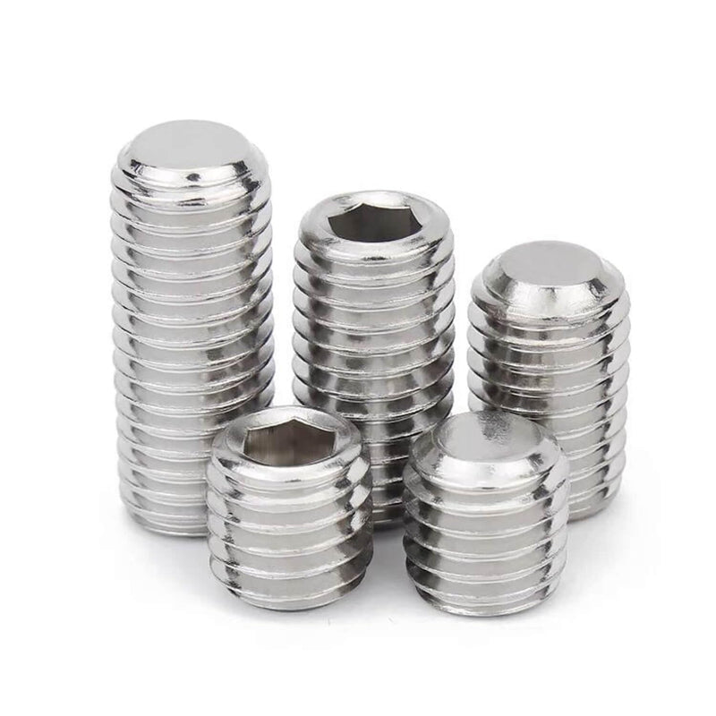 [Australia - AusPower] - 3/8-16 x 1'' (10 Pack) Set Screws, 304 Stainless Steel 18-8, Internal Hex Head Allen Drive Cup Point Screws (with Hex Key Wrench) 3/8 x 1'' 