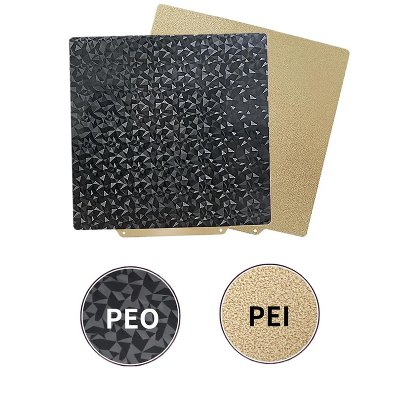 PEI PEO Sheet 330X330MM Build Plate Heated Bed Spring Steel Flexible Platform One Side Textured One Side Smooth Board for Neptune 3/4 Plus/Tronxy X3S/X5SA/X5SA Pro/Raise MAX3 Pro 2/Pro 2 Plus 330x330