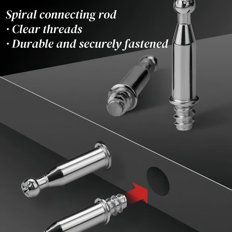 [Australia - AusPower] - Upgrade Cam Locks for Solid Hardwood Furniture, 50 Pack Screws and Sockets Set with Mounting Drill, Invisible Connecting Screw Socket Kit Fastener Nut Connectors Tornillos para Madera 