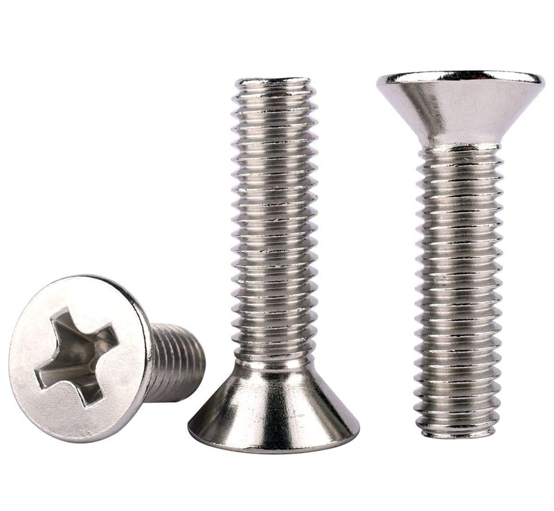 [Australia - AusPower] - 50Pcs #8-32 x 1/2" UNC Phillips Flat Countersunk Head Machine Screws, 304 Stainless Steel 18-8, Full Thread, Coarse Thread #8-32 x 1/2" (50PCS) 