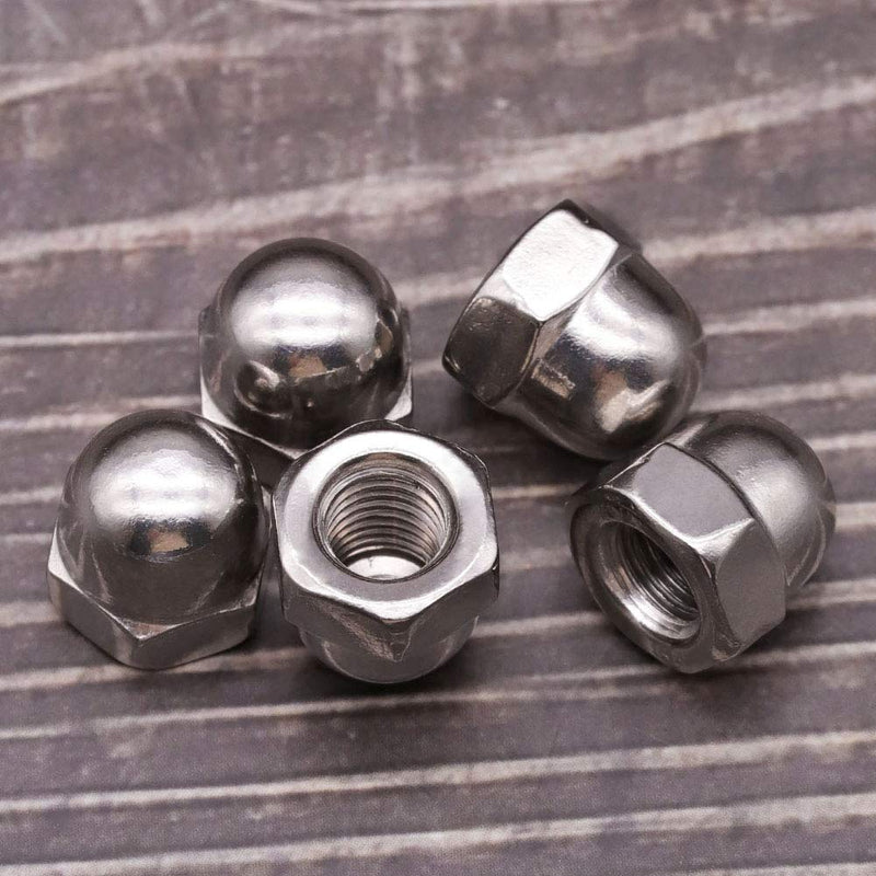 [Australia - AusPower] - M6-1.0 Acorn Cap Hex Locknuts 30 PCS 304 Stainless Steel 18-8, Bright Finish 