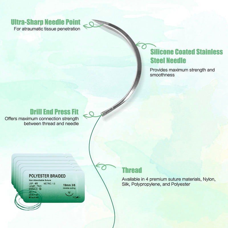 [Australia - AusPower] - Suture Practice Kit (39 Pcs) Include Durable Large Suture Pad。 Gifts for Medical Students。Suture Kits for Education Use Only ，This Suture Kit is not Suture Kit Medical Grade 