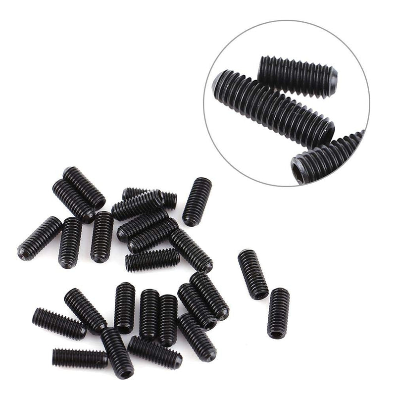 [Australia - AusPower] - 200pcs M3 Black Hex Socket Head Screw Steel Socket Cup Point Grub Set Hex Socket Set Screw Screw Assortment 