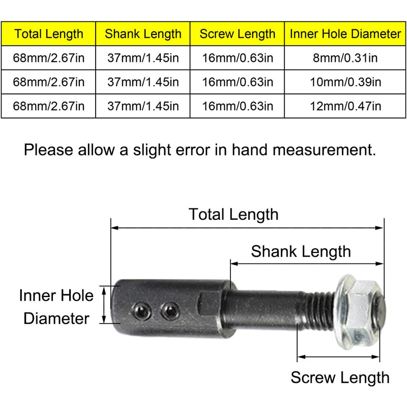 12mm Motor Mandrel Adapter Sander Extension Shaft Mandrel for Polisher Grinder Polishing Grinding Polishing Polishing Wheel Rotary Disc 12 mm