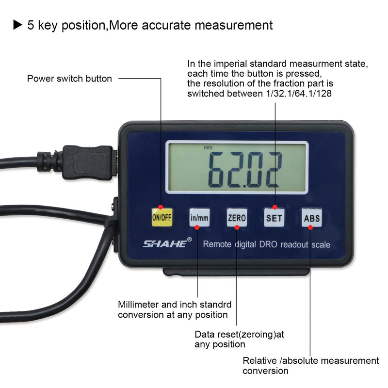 [Australia - AusPower] - Digital Readout Linear,0-300mm/12'' Magnetic Linear Scale,Large LCD Readout Scale for Milling Machine 5403F 