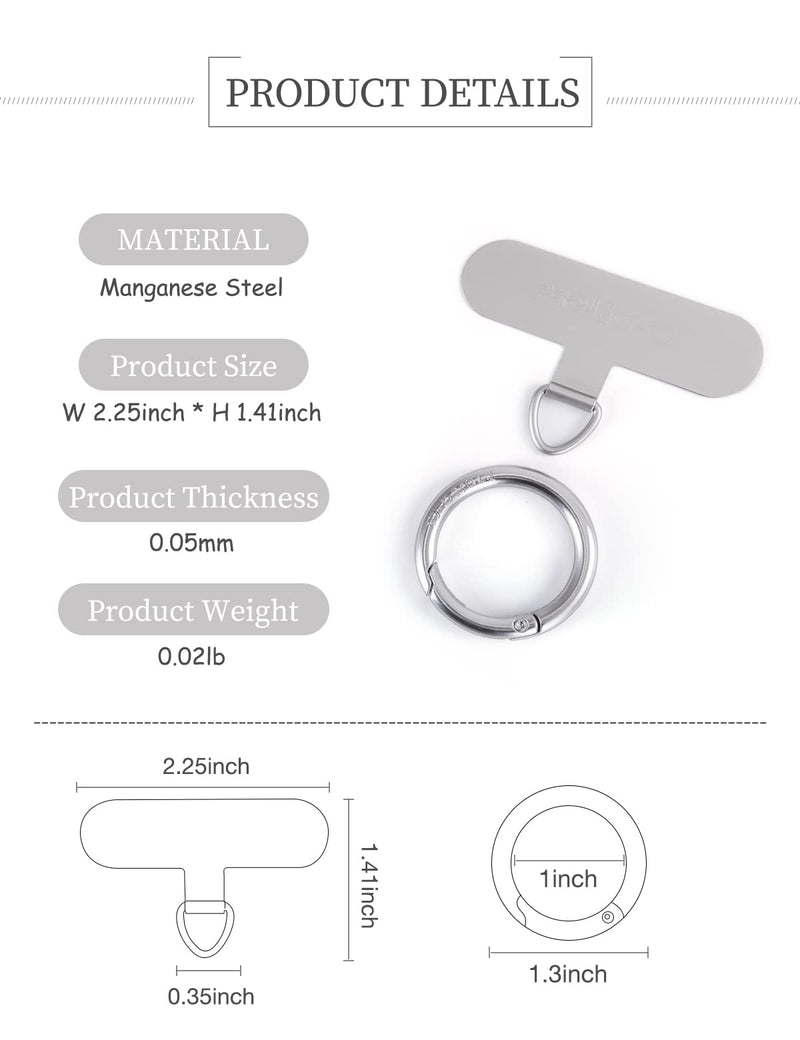 [Australia - AusPower] - project-cb Phone Tether Tab ×1,Spring Ring ×1,Metal Patch,Universal Phone Lanyard Patch Without Adhesive,Phone Strap Replacement Part for Cell Phone (Gold) Gold 