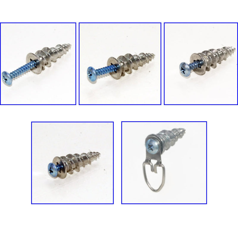 [Australia - AusPower] - Self-Drilling Hollow Metal Stud Wall Anchors with Screw Kit for Drywall Heavy Duty, -25 Heavy Duty Wall Anchor, 25 Tapping Mount Screws, 6 D Ring Picture Hangers Rounded Tail 25 Pack 