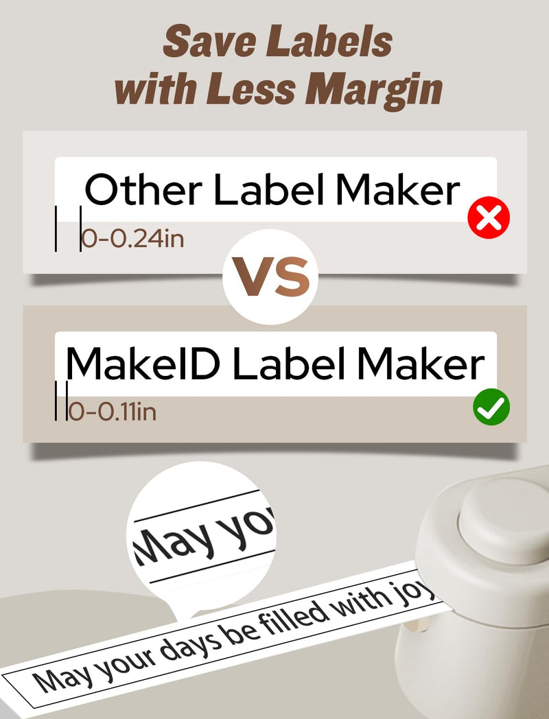 Makeid L1-C Label Maker Tape Refills, 16mm x 4m (0.63" x 13'), Continuous Thermal Laminated Label Tape, Waterproof, Self-Adhesive, Compatible Label Printers Transparent