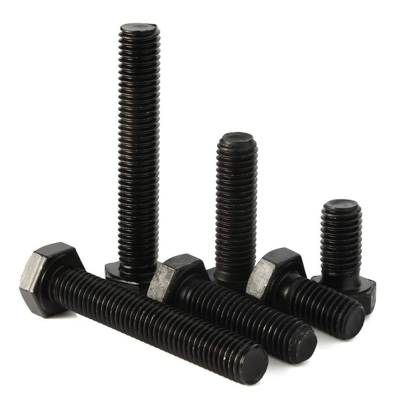 [Australia - AusPower] - M8 x 80mm Hex Head Screw Bolts, Fully Threaded, Alloy Steel Grade 12.9, Black Oxide Finish, Quantity 10 M8-1.25 x 80mm 