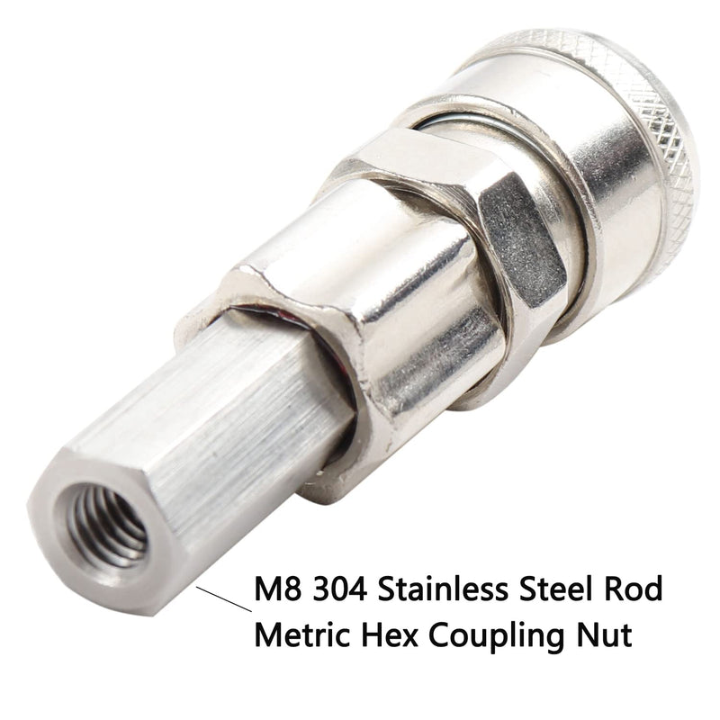 [Australia - AusPower] - FREDORCH M8 304 Stainless Steel Vac-U-Lock/Quick Air Connector DIY Design, End Connector for Reciprocating Linear Actuator Device Single Super Adapter (M8, Vac-U-Lock) 