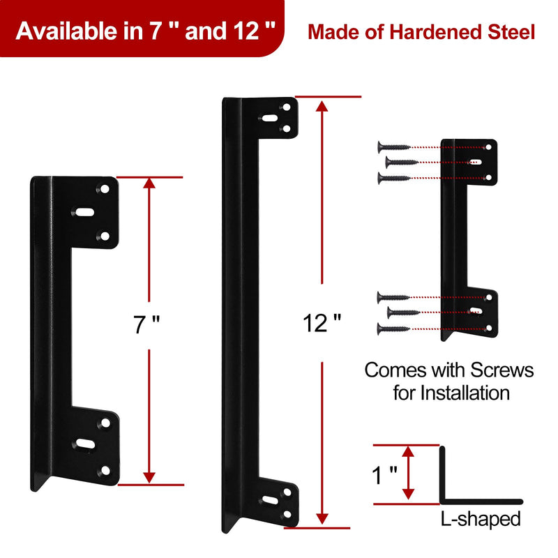 Door Latch Guard Plate 12” with 1” Offset Cover, Protector Shield for Door Knob/Deadbolt/Mortise/Double Door Lock, Outswing Door Security, Heavy Duty Version(1 Pack) 1 Pack