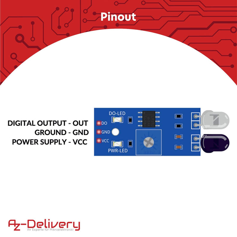 AZDelivery 5 x IR Infrared Module for Obstacle Detection Distance Sensor Compatible with Arduino and Raspberry Pi Includes eBook!