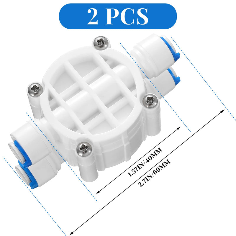 [Australia - AusPower] - 4 Packs 1/4 Inch Tube Automatic Shut off Valve, with Quick Connect Fittings, for Ro Reverse Osmosis Water Filter System, White 4 