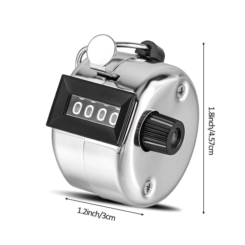 [Australia - AusPower] - 12 Pcs Hand Tally Counter 4-Digit Lap Counter Clicker, Manual Mechanical Handheld Pitch Click Counter with Finger Ring for School Golf & Knitting Row Croche 