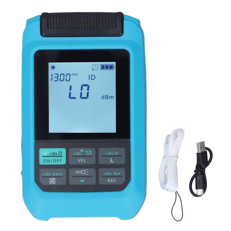 [Australia - AusPower] - Rechargeable Optical Fiber Power Meter -70 ~ +3dBm, 4 in 1 Universal Interface, Flashlight Function, Automatic Power Off, Wavelength Memory, Supports RJ45 Testing for Fiber Optic 