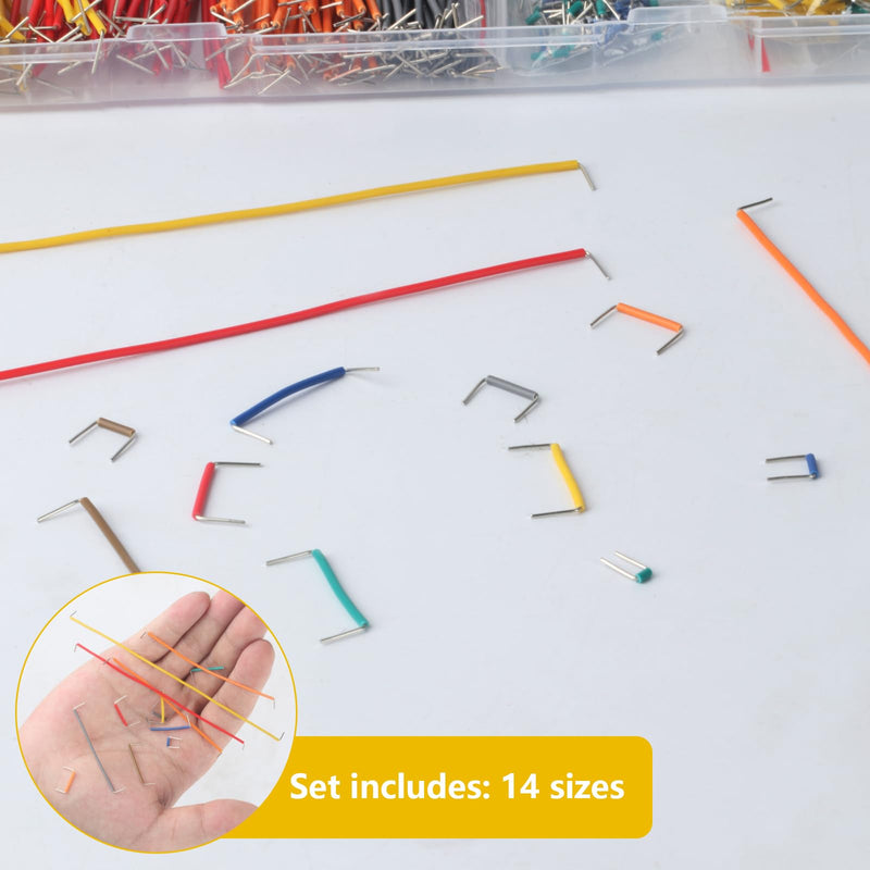 [Australia - AusPower] - 840 Pcs Breadboard Jumper Wires Kit, PCB Breadboard Jumper Wire Cables, Solderless Flexible Breadboard Wire Kit, Circuit Board Breadboard Wires Assortment for Arduino, 14 Length, 2-125 mm 