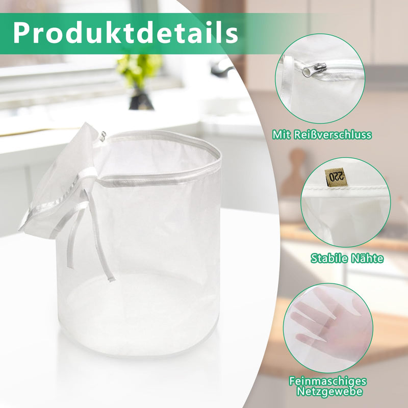 Bubble Bags, 2 Gallon 220 Micron Bubble Hasch Bag, Essence Extraction Bag Kit, Bubble Filter Bag, Bubble Zipper Bag for Herb Extraction, Juice Extraction, Wine, Garden