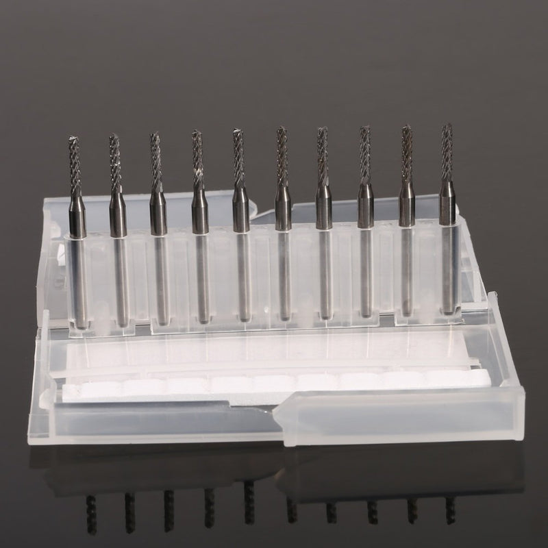 [Australia - AusPower] - 2mm Cemented Carbide End Mill CNC Router Bits 37mm 2 Flute SMT PCB Cutting Tool , Pack Of 10 