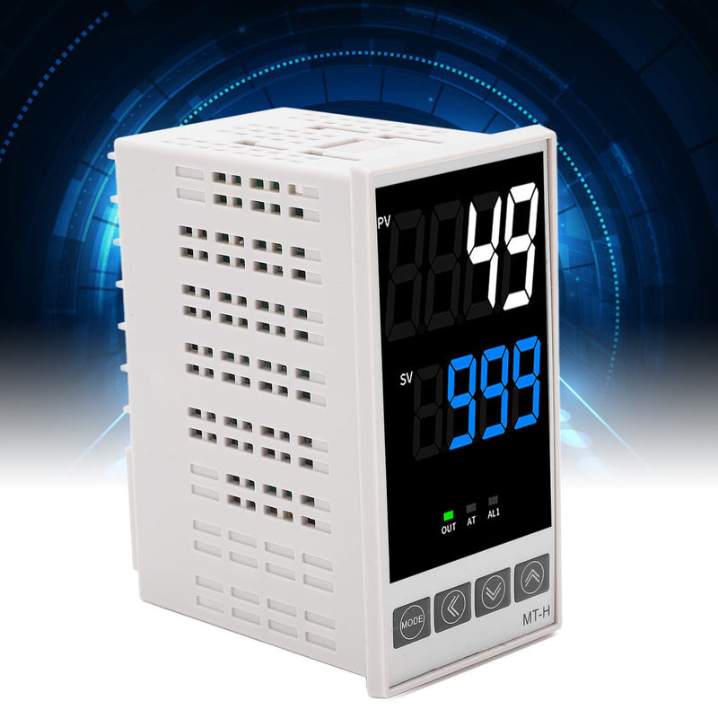 [Australia - AusPower] - PID Temperature Controller Kit, High Voltage 100ACV to 240ACV Digital Display Universal Thermostat with SSR Solid State Relay, Support K, J, E, N Thermocouple (48 X 96mm) 48 X 96mm 