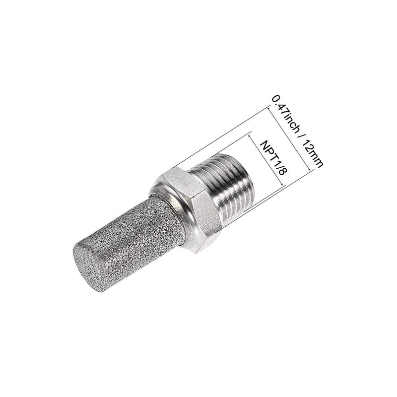 [Australia - AusPower] - uxcell Exhaust Muffler NPT1/8 Male Thread Sintered Stainless Steel Breather Pneumatic Air Muffler 2pcs 