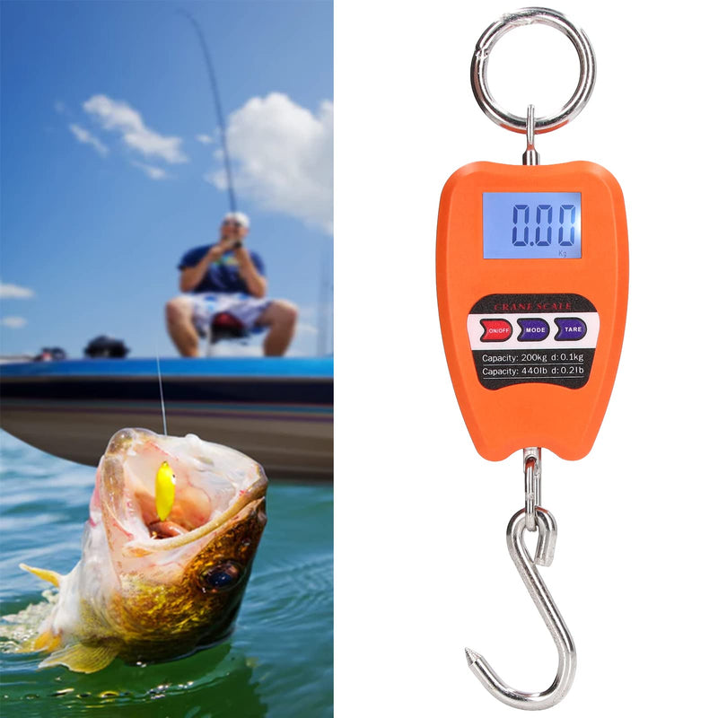 [Australia - AusPower] - Portable Digital Hanging Scale, Precise 200 kg Load Capacity, Multifunctional Mini Handheld Scale with LCD Screen for Agriculture, Hunting, Fishing, Workshop, Home 