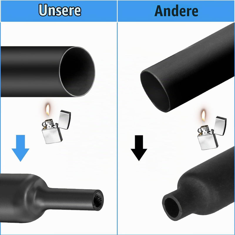Mbsomnus Heat Shrink Tube with Adhesive 19.1 mm Heat Shrink Tube 3:1 (2 M) | Waterproof Heat Shrink Tubing Black Heat Shrink Tubing Roll Insulation Heat Shrink Tube for Cable Insulation 19.1mmx2m