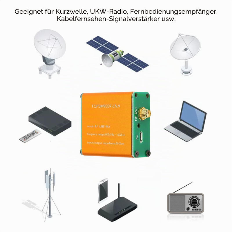 Low Noise Amplifier, 0.1 MHz-6 GHz RF Broadband Amplifier 20 dB LNA Amplifier Full Band Amplifier for Shortwave FM Radio (Ship with 2500 mAh Li-ion Battery) Ship with 2500 mAh Li-ion battery Ship with 2500mah Li-ion battery