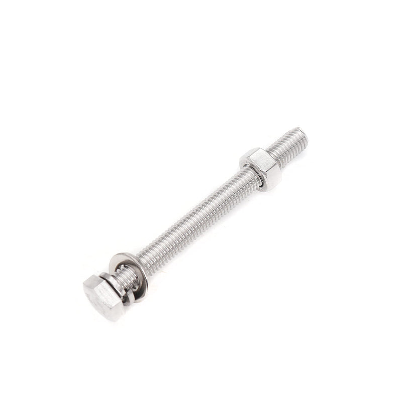 [Australia - AusPower] - binifiMux 10-Pack M8-1.25 x 120mm Hex Bolts and M8 Hex Nuts Flat Washers Spring Washers Set, Plain Finish, 304 Stainless Steel M8x120mm 40pcs 