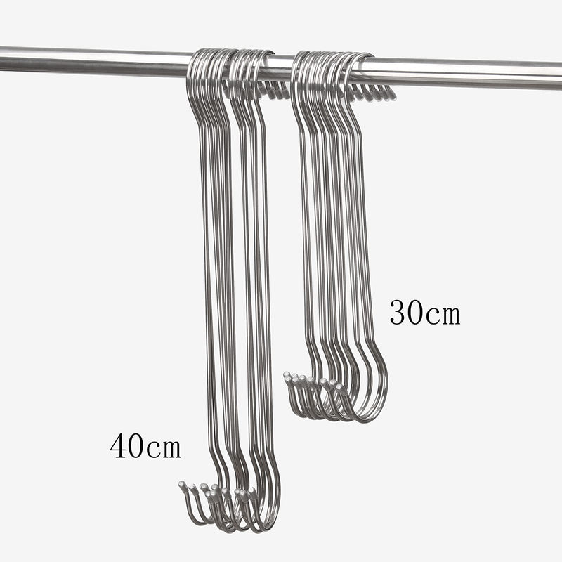 [Australia - AusPower] - 12 Pack Stainless Steel Large Size Hooks, S Shape Long Hooks, Metal Heavy-Duty S Hooks 12 inch 