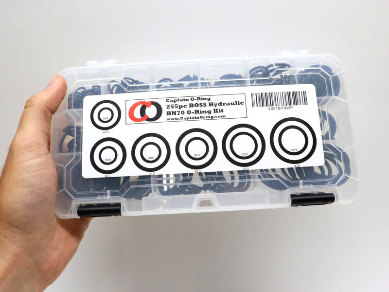 [Australia - AusPower] - Captain O-Ring - ORB BOSS Hydraulic Fitting SAE 900 O-Ring Seal Kit (Buna-N 70-255 Piece Kit, 12 sizes) 