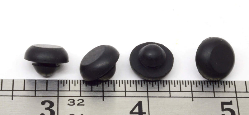 [Australia - AusPower] - Black SBR Rubber Push in Ridged Bumper - Bumper Diameter - 1/2", Bumper Height - 5/32", Fits Hole Size - 1/4" 6 