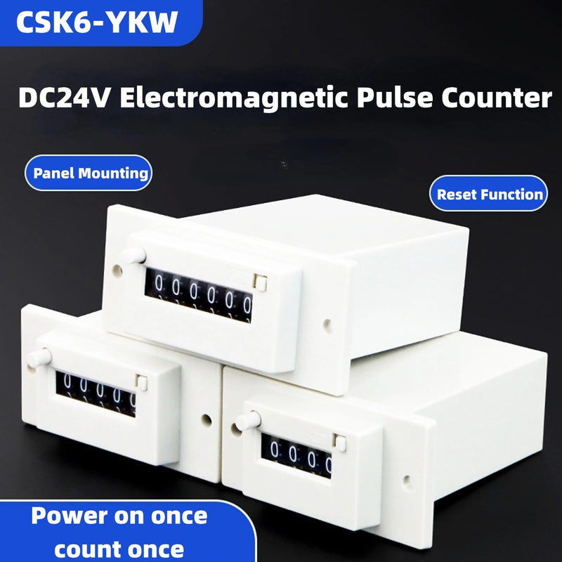 [Australia - AusPower] - DC24V Pulse Counter, CSK6-YKW 6 Digit Electromagnetic Pulse Counter (DC24V) 