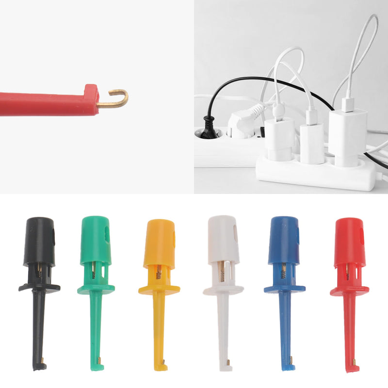 [Australia - AusPower] - DIANN 30pcs Test Hooks Clips Single Hook Clip Colorful Spring Hook Clip Test Grabber Probe for Electronic Testing Multimeter Wire Lead 
