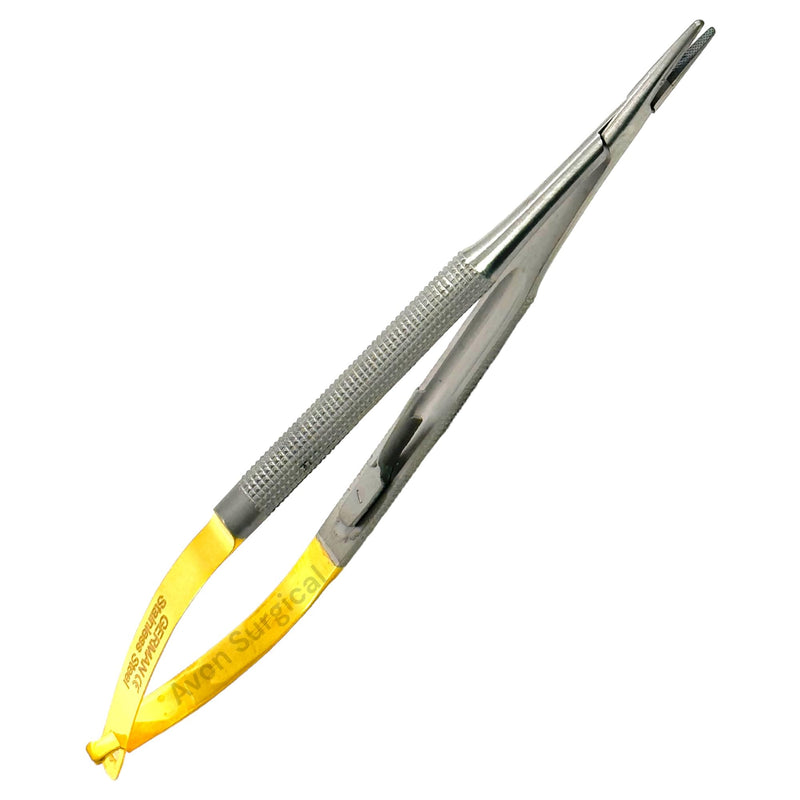 [Australia - AusPower] - Castro Viejo Micro Needle Holder Needle Drive Straight 15cm 6 inches withTungsten Carbide Inserts Tip with Lock Premium German 