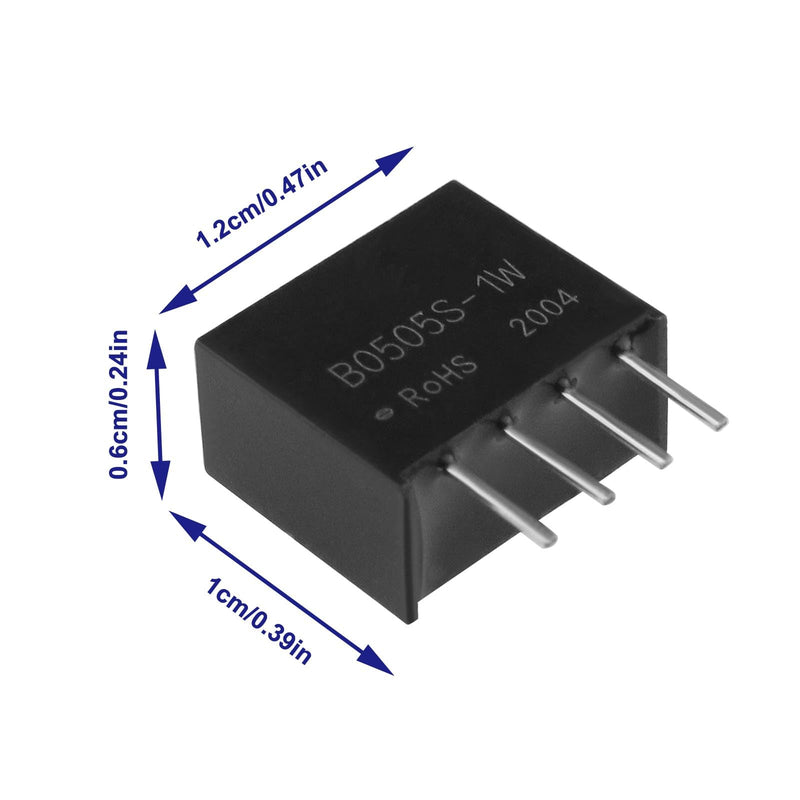 The Lord of the Tools 4pcs Black 4 Pin DC-DC 5V B0505S-1W Isolation Transformer DC-DC 5V to 5V B0505S-1W Power Supply Module Fixed Input Voltage 1W