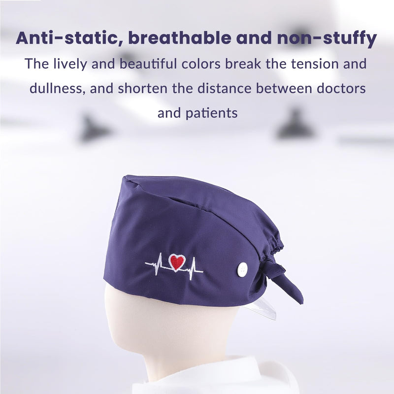 [Australia - AusPower] - Surgical Hood Fabric for Men and Women, Universal Size, Breathable and Quick Drying, Protective Cover for Doctors, Nurses, Surgical Staff and Laboratory, Surgical Caps, Fabric with Adjustable Strap 