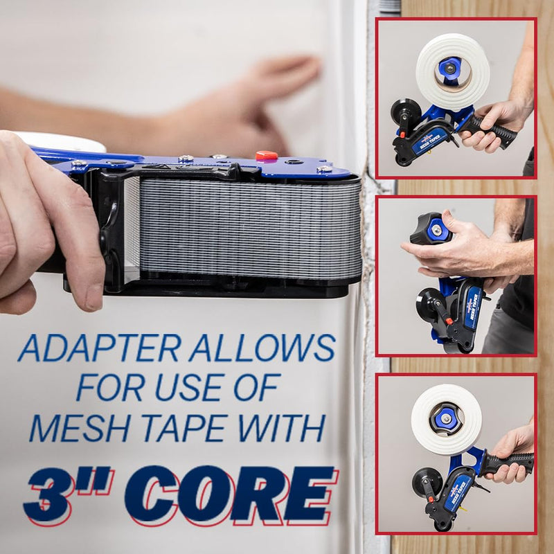 [Australia - AusPower] - Marshalltown Mesh Taper, Applies Self-Adhesive Mesh Tape to Flat Seams, 12-1/2 Inch x 10 Inch, Holds Tape with 2 Inch and 3 Inch Cores, Trigger Operated Blade, Drywall Tools, MT72 1 Multicolor 