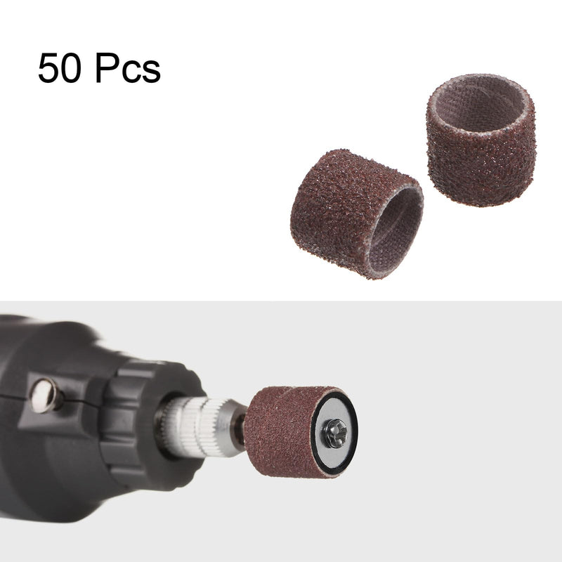 [Australia - AusPower] - 50pcs Sanding Drums 1/2 Inch Mini Sanding Sleeves 80 Grit Sanding Bands for Drum Sander Rotary Tools 