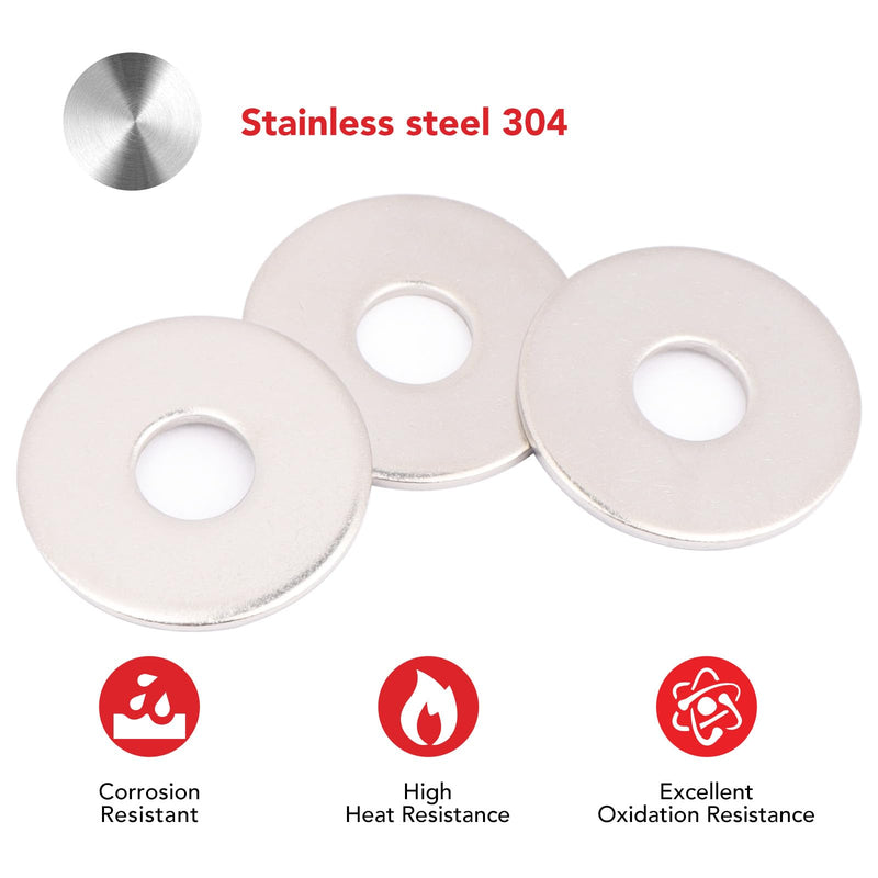 [Australia - AusPower] - Fender Washers 304 Stainless Steel Flat Washers Universal Metal Washers (1/2" x 1-1/2" 15PCS) 1/2" x 1-1/2" 15PCS 