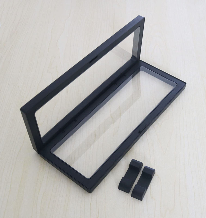 [Australia - AusPower] - Coin Display Frame, Clear 3D Floating Holder Box Case for Challenge Coins, Medals, Specimens, Jewelry, 9 Inch, Black, Rectangle 