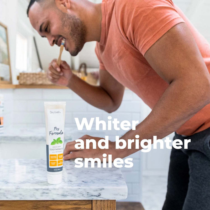 Oxyfresh Pro Formula Fresh Mint Toothpaste – Gentle Low Abrasion - Cosmetic Fluoride Free - for Bad Breath, Sensitive Teeth and Gums with Natural Essential Oils - 5.5 oz (Pack of 3) 5.5 Ounce (Pack of 3)