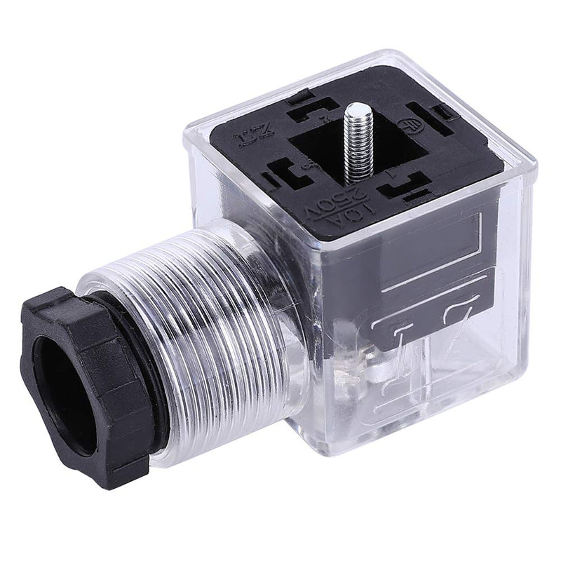 Yctze Universal Hydraulic Solenoid Valve Connector with Light Transparent AC 220 V Pack of 5 for Solenoid Valve AC 110 V and Hirschmann Plug